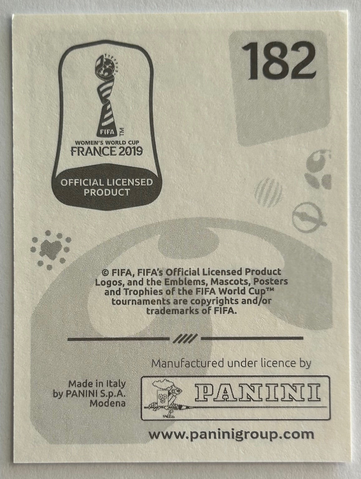 Panini FIFA Women's World Cup France 2019 - ALANNA KENNEDY (AUSTRALIA) Sticker #182