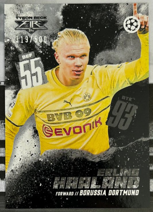 Topps 2020-21 Match Attax UEFA - ERLING HAALAND (BORUSSIA DORTMUND) Fire Parallel by Tyson Beck /500
