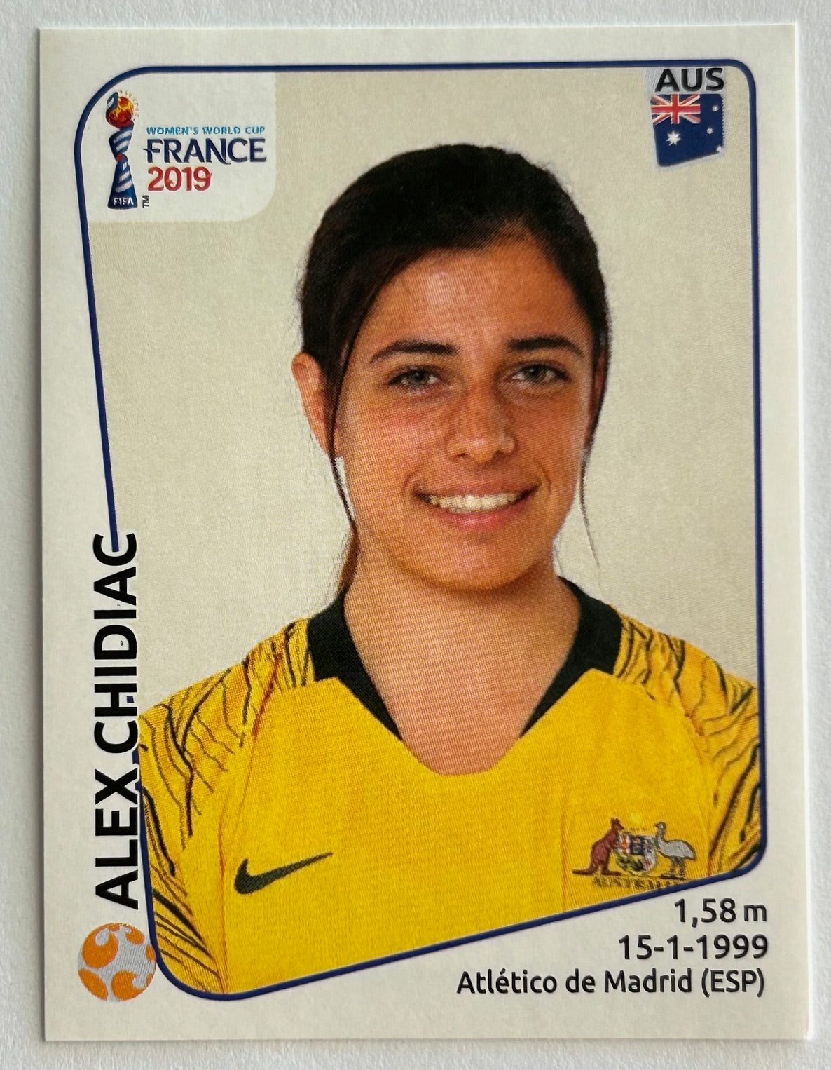 Panini FIFA Women's World Cup France 2019 - ALEX CHIDIAC (AUSTRALIA) Rookie RC Sticker #183