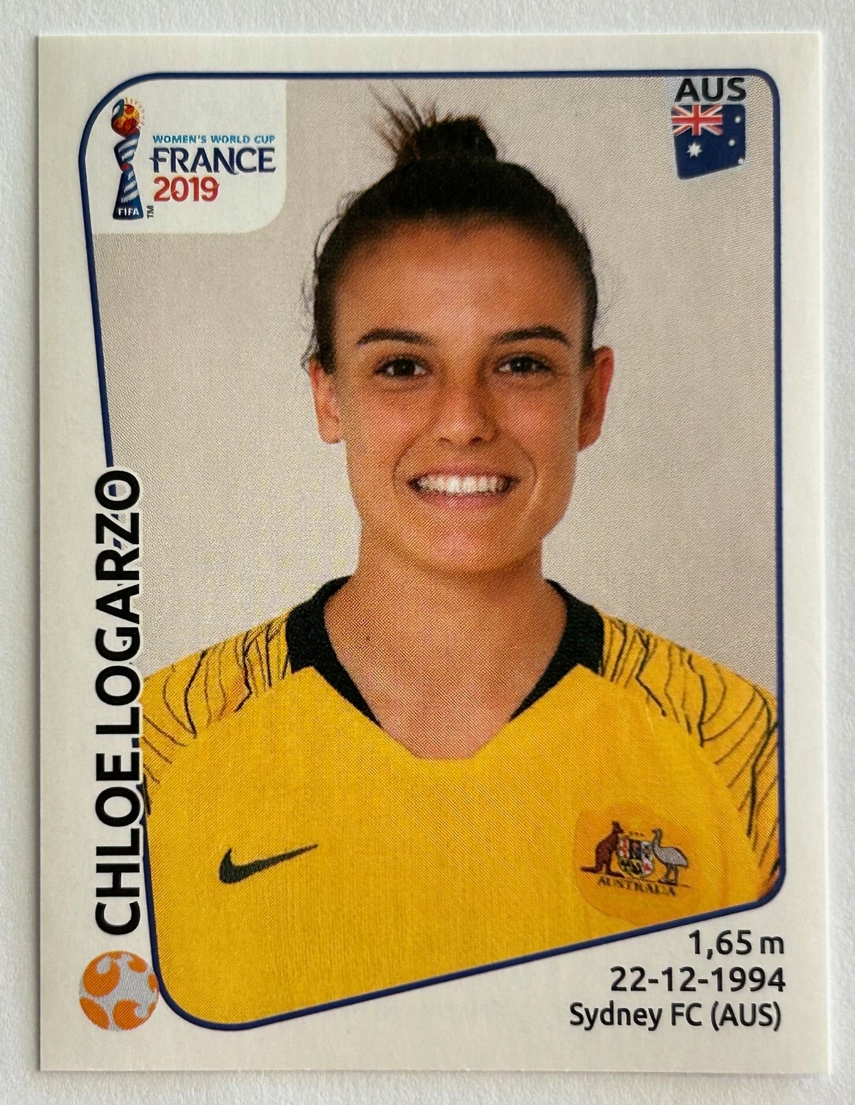 Panini FIFA Women's World Cup France 2019 - CHLOE LOGARZO (AUSTRALIA) Rookie RC Sticker #184