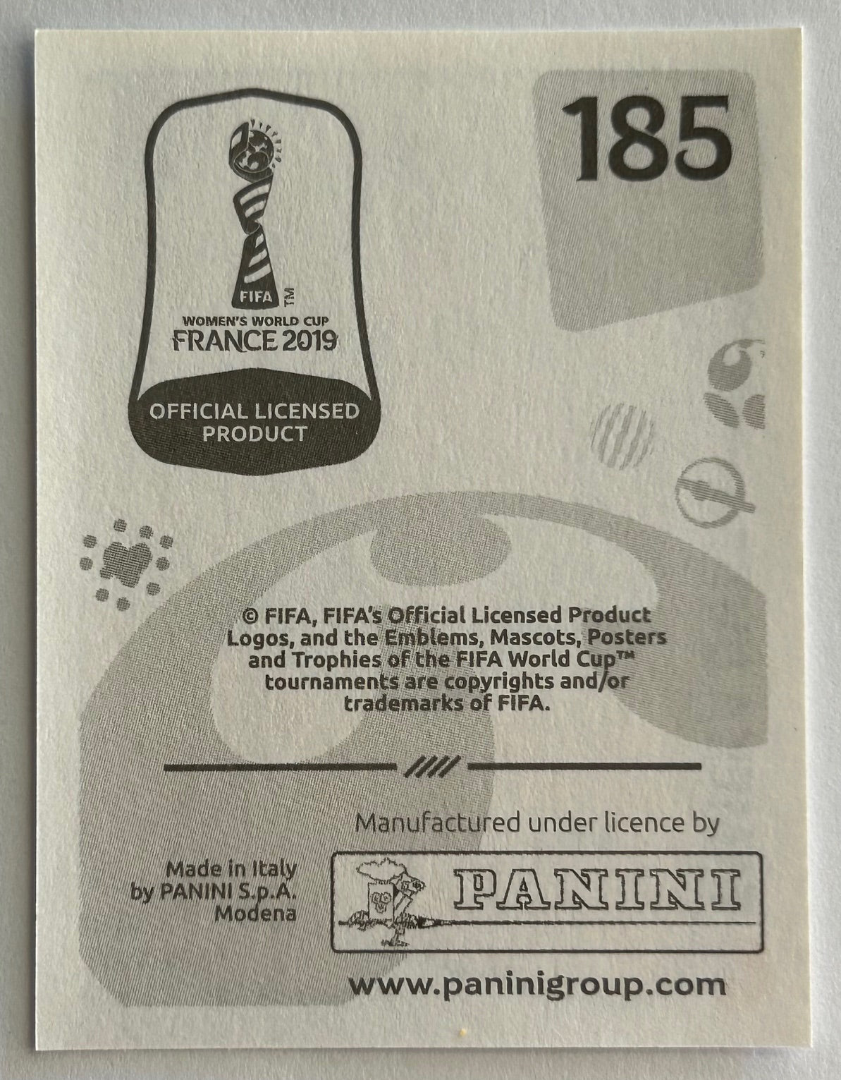 Panini FIFA Women's World Cup France 2019 - TAMEKA BUTT (AUSTRALIA) Rookie RC Sticker #185