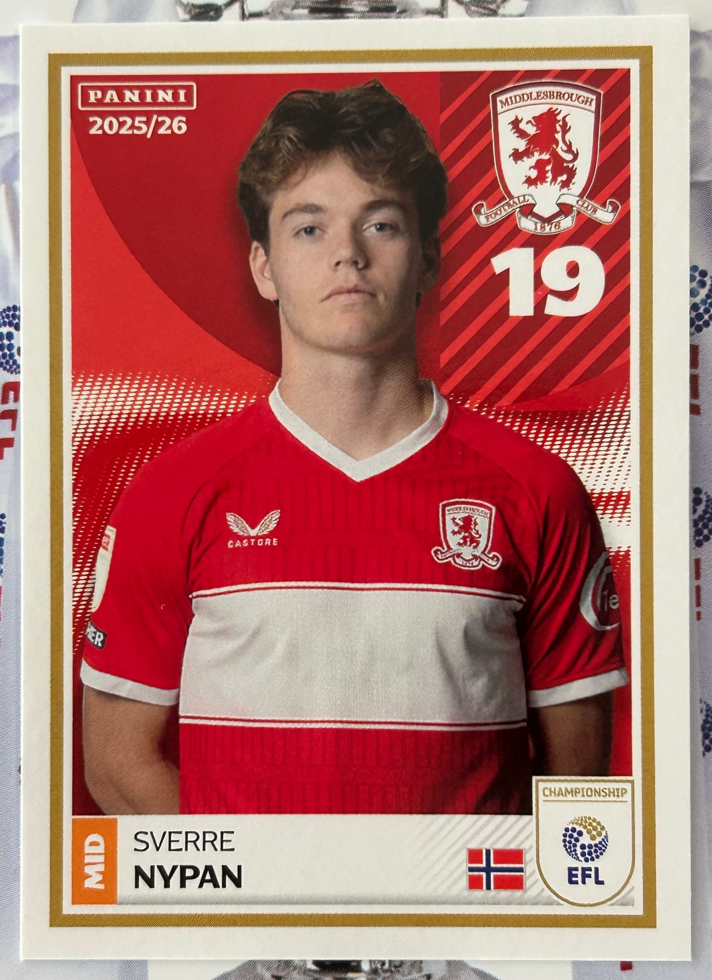 Panini EFL 2025-26 Sticker Collection - Single MIDDLESBROUGH Stickers (#179 - #196)