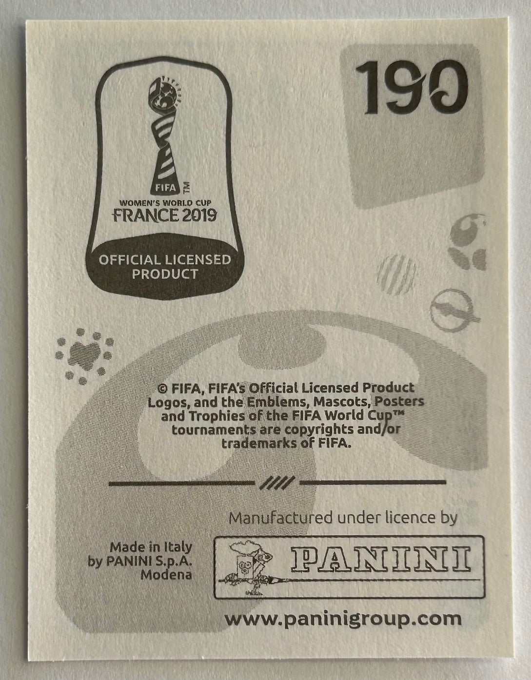Panini FIFA Women's World Cup France 2019 - SAM KERR (AUSTRALIA) Sticker #190