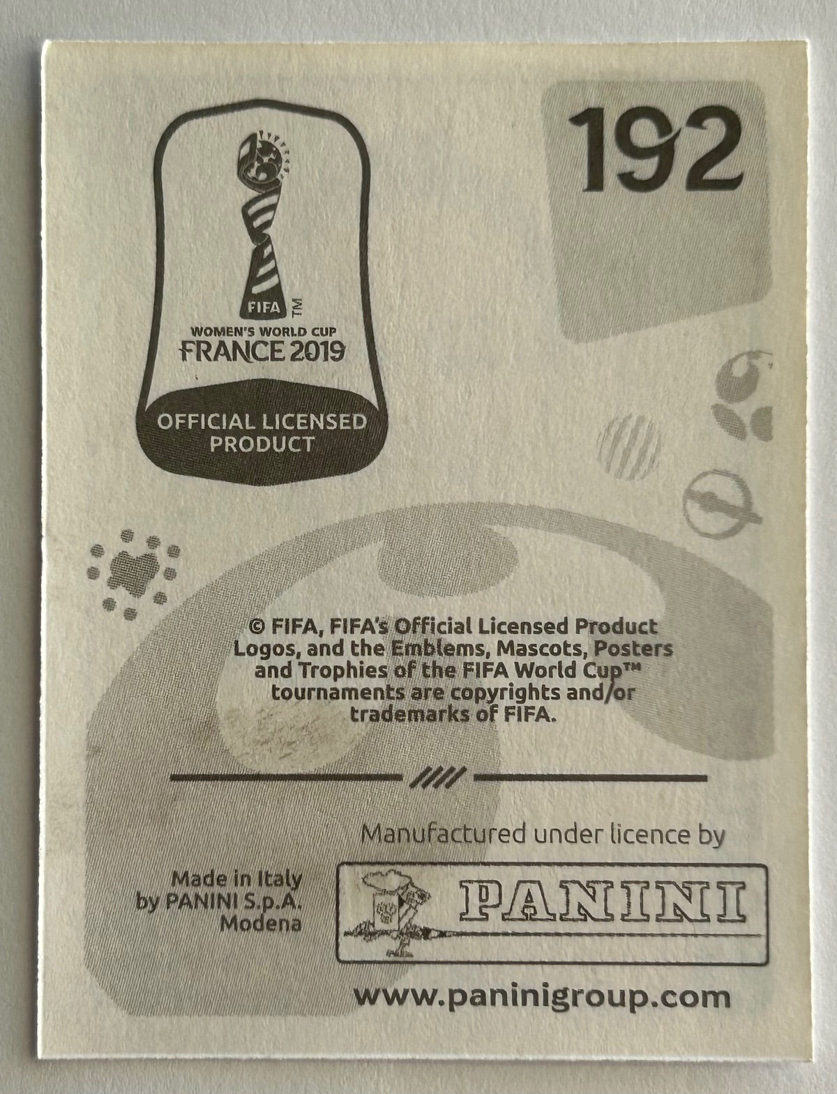 Panini FIFA Women's World Cup France 2019 - CAITLIN FOORD (AUSTRALIA) Sticker #192