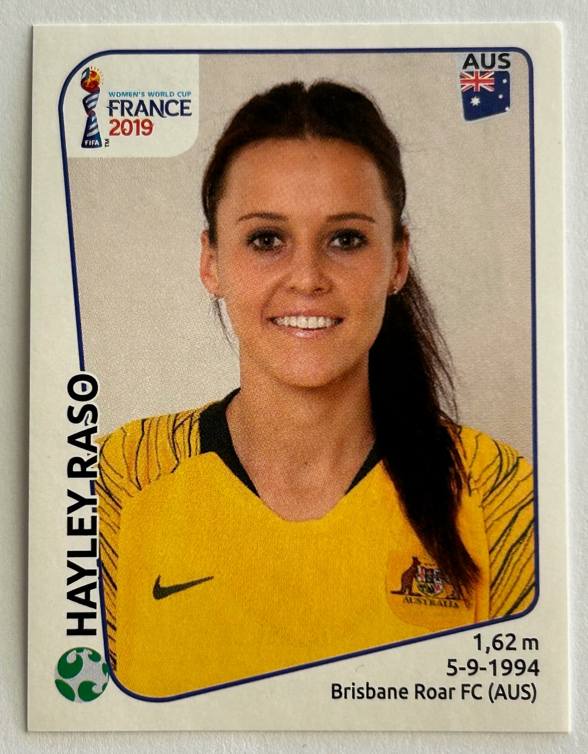 Panini FIFA Women's World Cup France 2019 - HAYLEY RASO (AUSTRALIA) Rookie RC Sticker #194