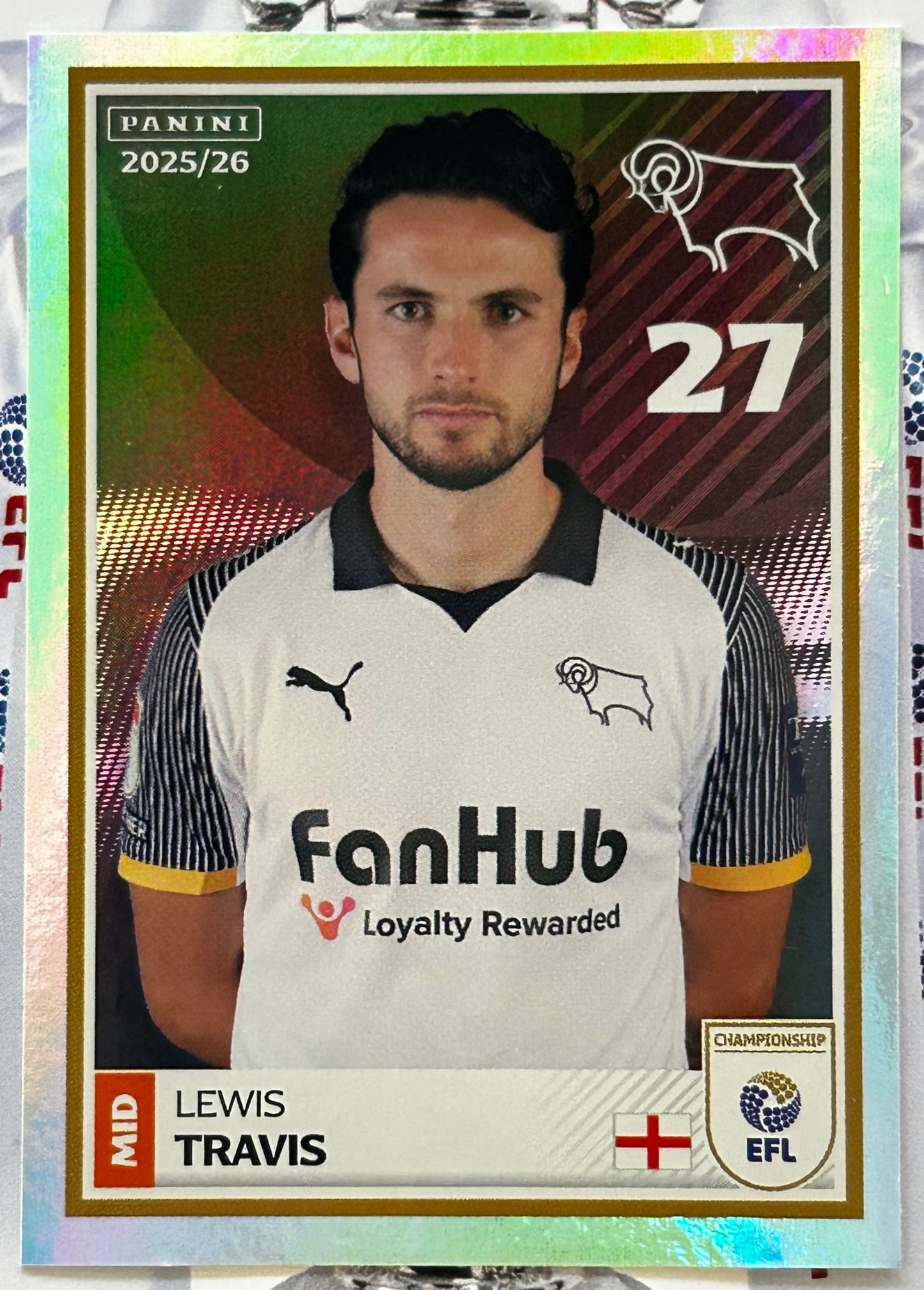 Panini EFL 2025-26 Sticker Collection - Single DERBY COUNTY Stickers (#107 - #124)