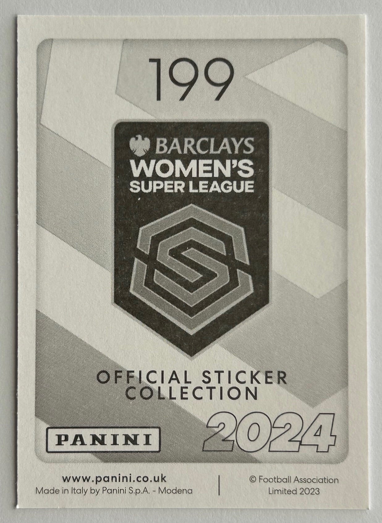 Panini Barclays Women's Super League 2024 - Single MANCHESTER CITY Stickers (#198 - #214)