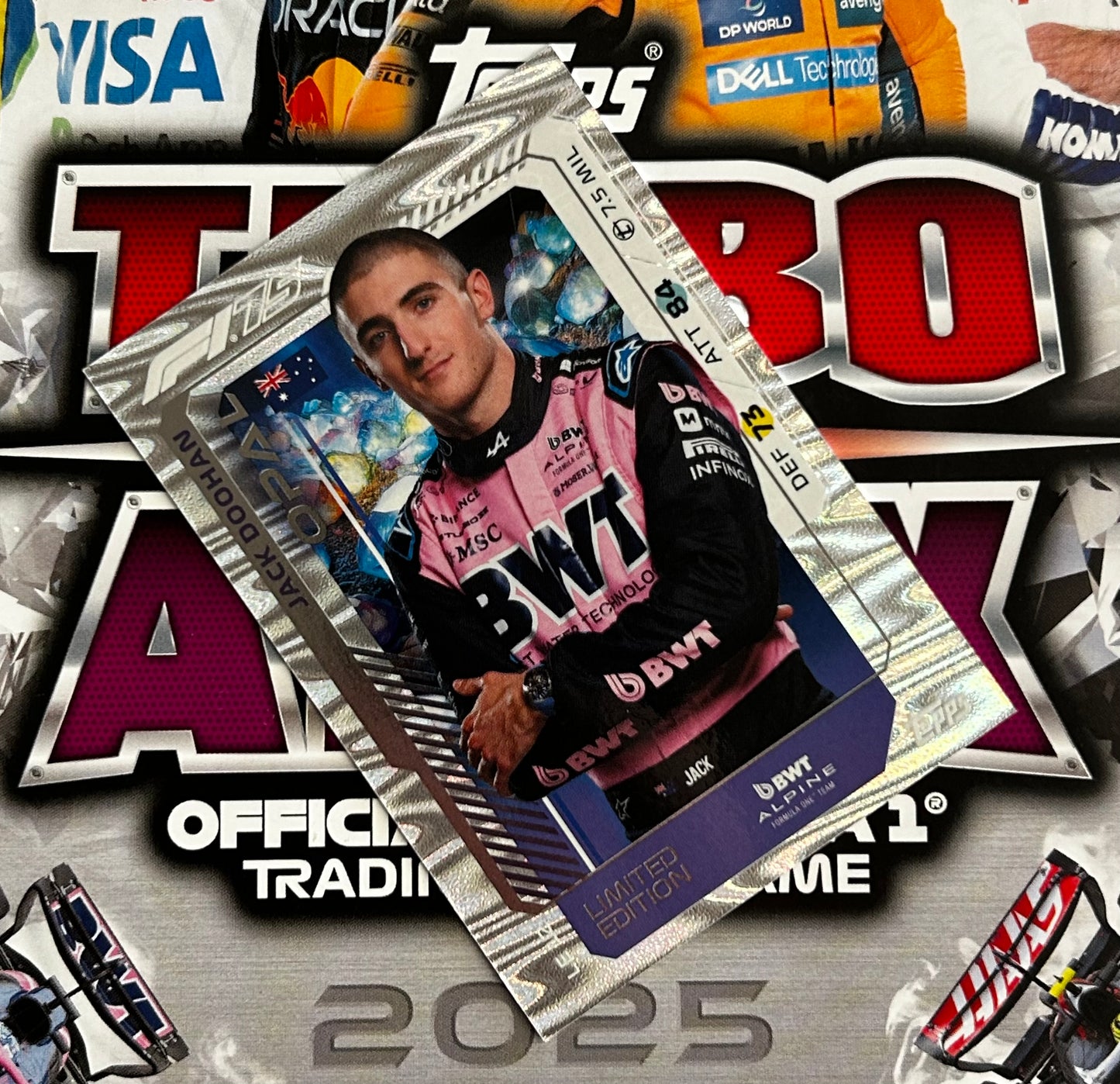 Topps F1 Turbo Attax 2025 - JACK DOOHAN (BWT ALPINE) Opal Limited Edition LE12