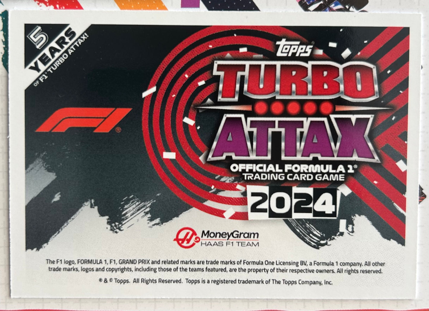 Topps F1 Turbo Attax 2024 - KEVIN MAGNUSSEN (HAAS F1 TEAM) Signature Style Holo Foil #99