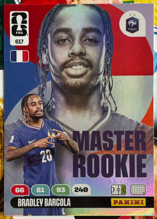 Panini FIFA World Cup 2026 Adrenalyn XL - BRADLEY BARCOLA (FRANCE) Master Rookie #617