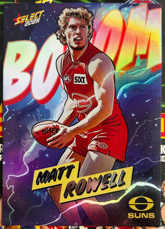 Select AFL 2025 Footy Stars Hobby - MATT ROWELL (GOLD COAST SUNS) Booom BHM105 /85