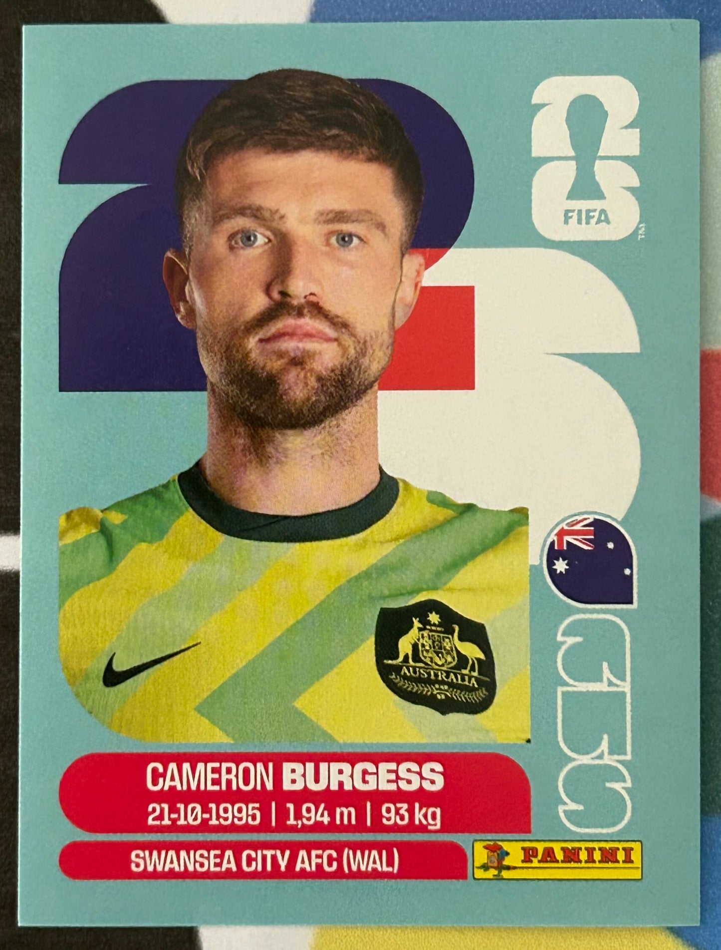 Panini FIFA World Cup 2026 Official Sticker Collection - CAMERON BURGESS (AUSTRALIA) AUS8