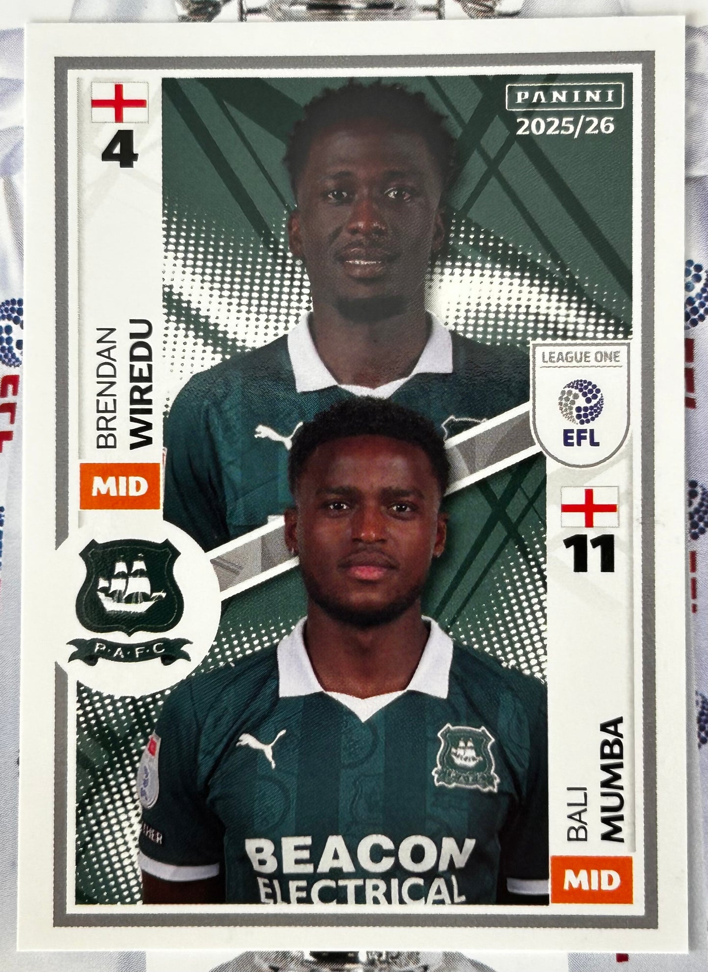 Panini EFL 2025-26 Sticker Collection - Single LEAGUE ONE Stickers (#581 - #628)
