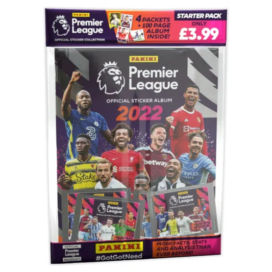 2022 Panini Premier League Sticker Collection - STARTER PACK (Album + 4 Packs)