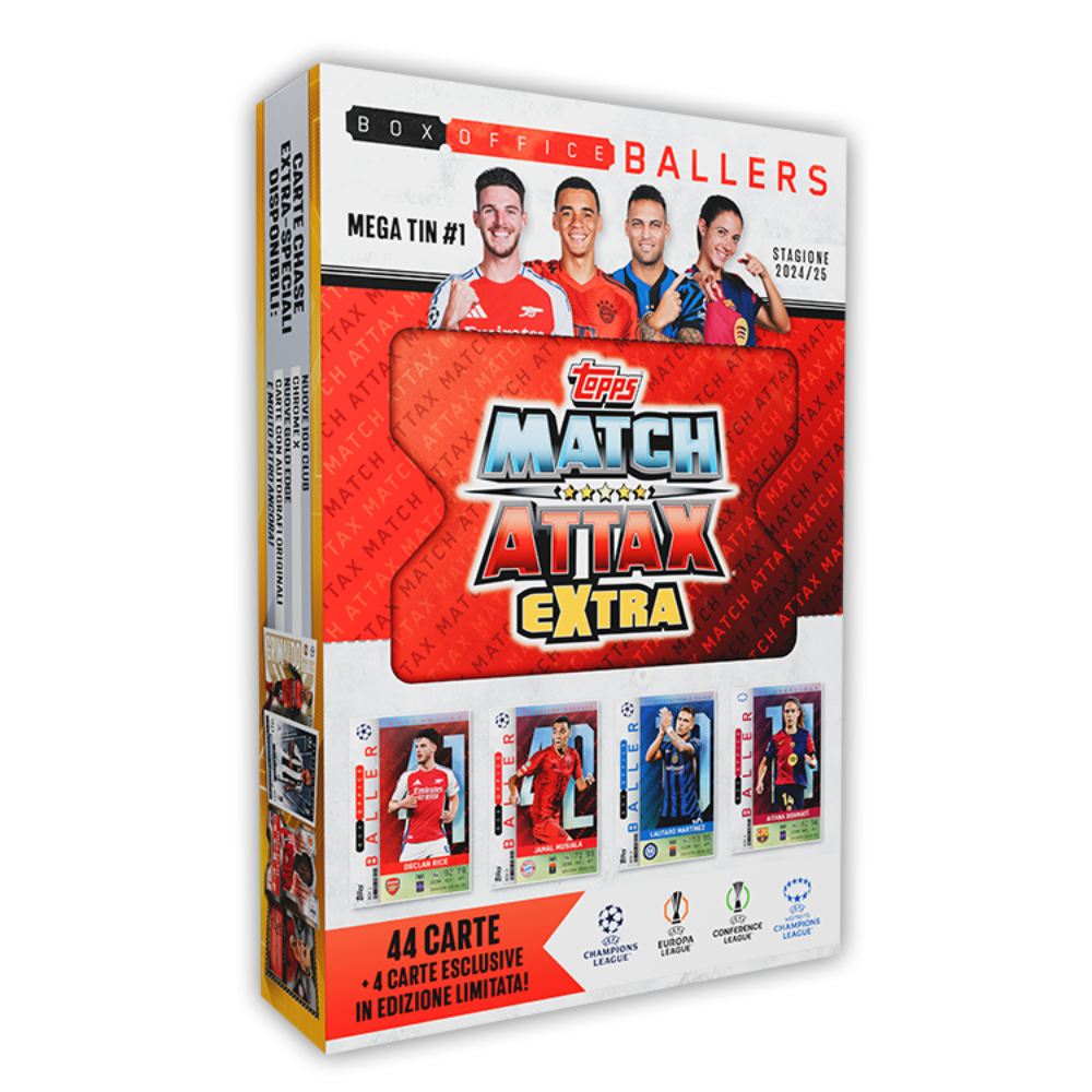 2024-25 Topps Match Attax Extra UEFA - BOX OFFICE BALLERS MEGA TIN #1 (48 Cards)