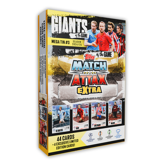 FEB PRE-ORDER: 2024-25 Topps Match Attax Extra UEFA - GIANTS OF THE GAME MEGA TIN #3 (48 Cards)