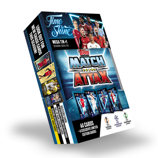 2024-25 Topps UCC Match Attax - TIME TO SHINE MEGA TIN #1 (44 Cards + 4 Limited Editions)