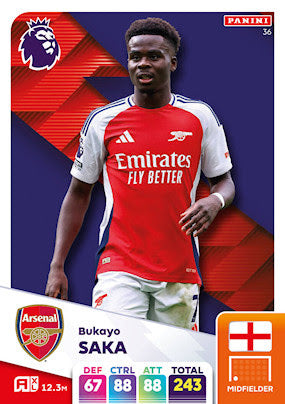 Panini Adrenalyn XL Premier League 2025 - Single ARSENAL Cards (#28 - #45)