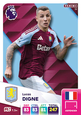 Panini Adrenalyn XL Premier League 2025 - Single ASTON VILLA FC Cards (#46 - #63)