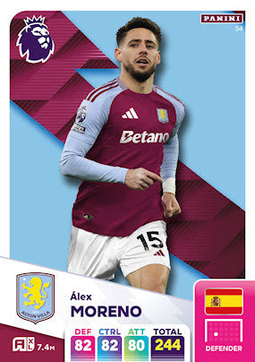 Panini Adrenalyn XL Premier League 2025 - Single ASTON VILLA FC Cards (#46 - #63)