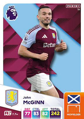 Panini Adrenalyn XL Premier League 2025 - Single ASTON VILLA FC Cards (#46 - #63)