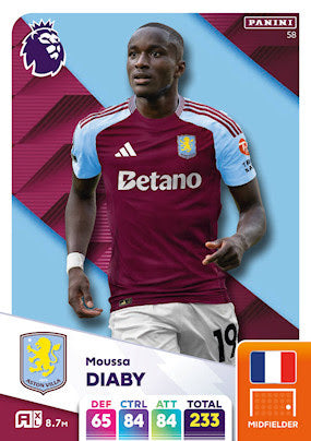 Panini Adrenalyn XL Premier League 2025 - Single ASTON VILLA FC Cards (#46 - #63)