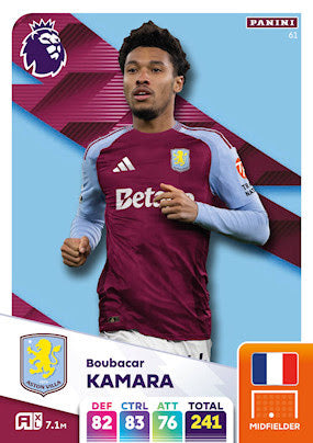 Panini Adrenalyn XL Premier League 2025 - Single ASTON VILLA FC Cards (#46 - #63)