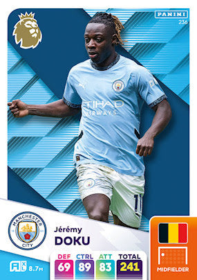 Panini Adrenalyn XL Premier League 2025 - Single MANCHESTER CITY Cards (#226 - #243)