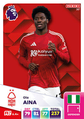 Panini Adrenalyn XL Premier League 2025 - Single NOTTINGHAM FOREST Cards (#280 - #297)