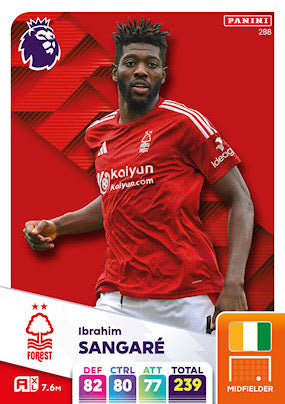 Panini Adrenalyn XL Premier League 2025 - Single NOTTINGHAM FOREST Cards (#280 - #297)