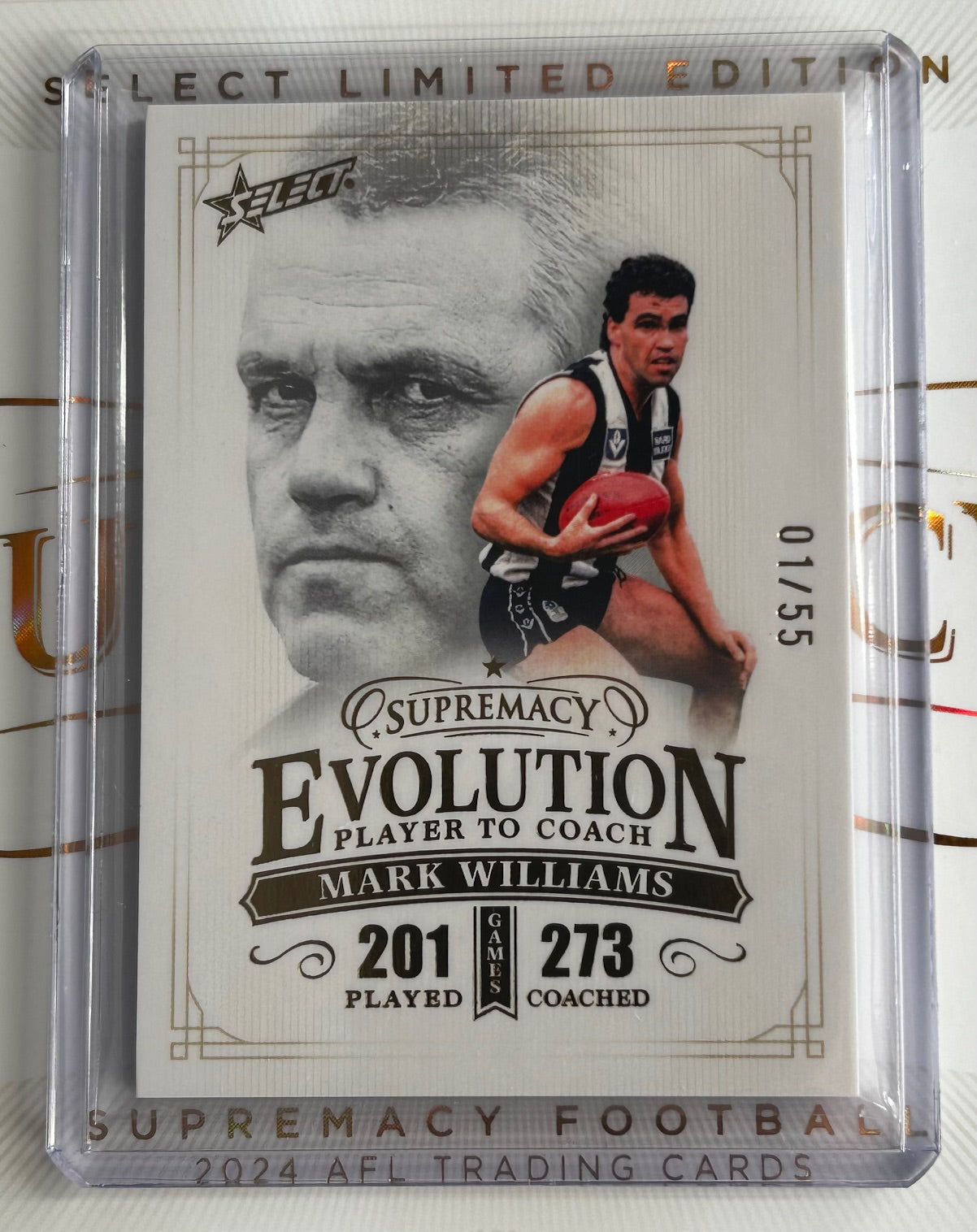 2024 AFL Select Supremacy - MARK WILLIAMS (COLLINGWOOD & PORT ADELAIDE) Evolutions /55 E23 - #1 of 55 Print Run