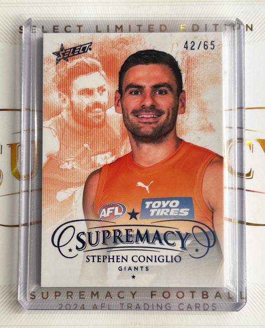 2024 AFL Select Supremacy - STEPHEN CONIGLIO (GWS GIANTS) Blue Portrait /65 #64