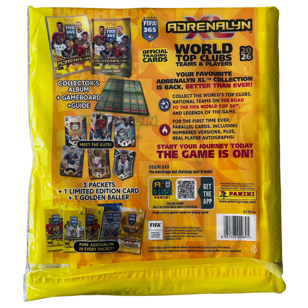 2026 Panini FIFA 365 Adrenalyn XL - STARTER PACK with Album, Golden Baller + 19 cards