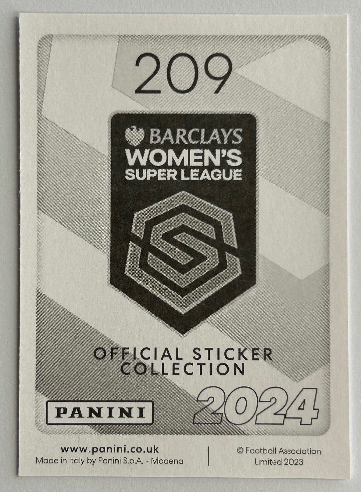 Panini Barclays Women's Super League 2024 - Single MANCHESTER CITY Stickers (#198 - #214)