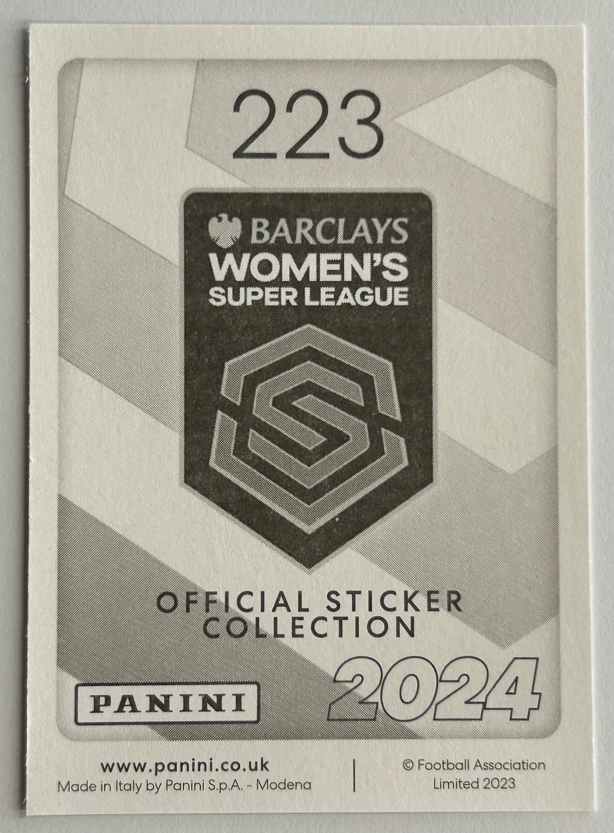 Panini Barclays Women's Super League 2024 - Single MANCHESTER UNITED Stickers (#215 - #231)