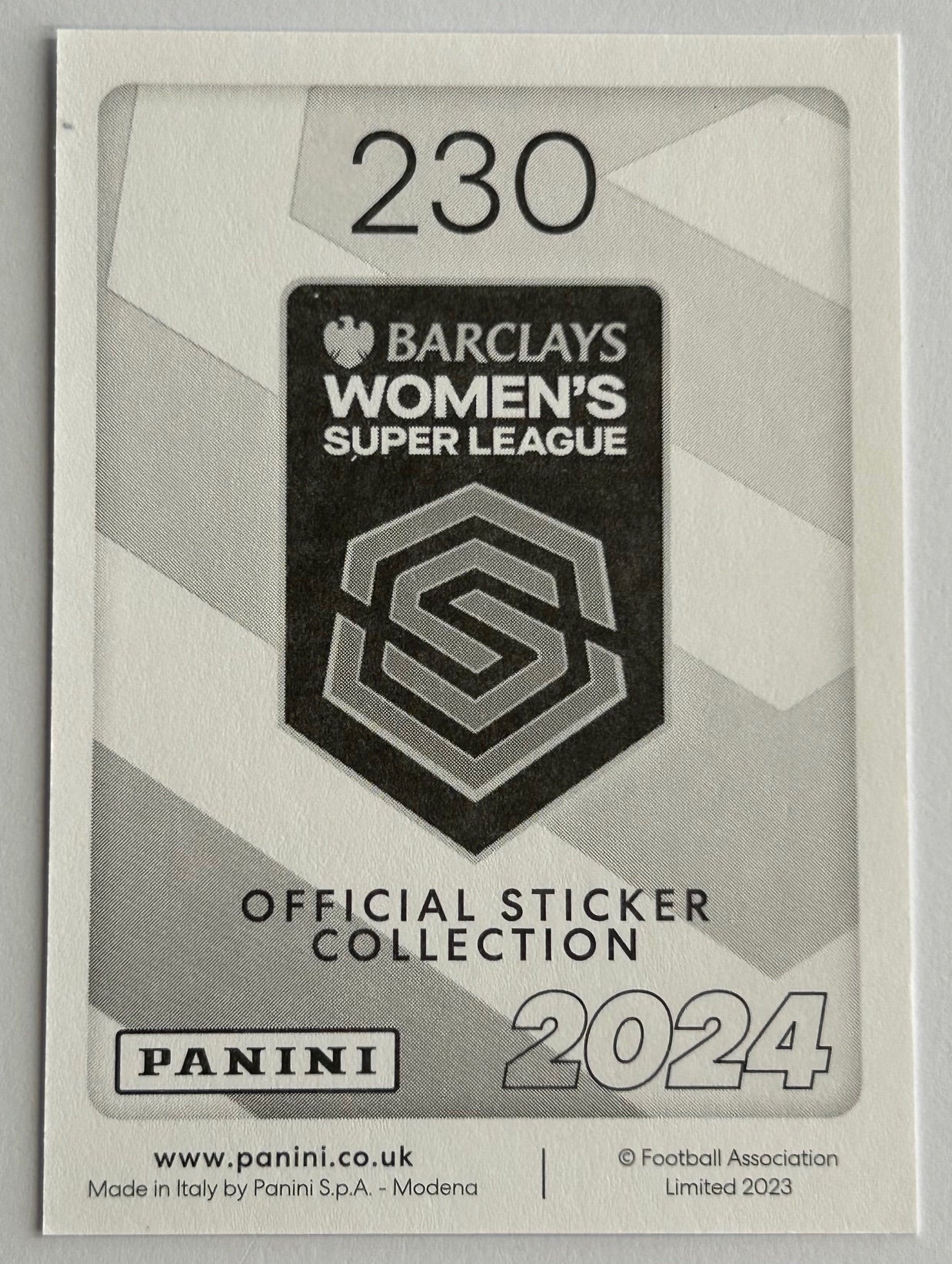 Panini Barclays Women's Super League 2024 - Single MANCHESTER UNITED Stickers (#215 - #231)