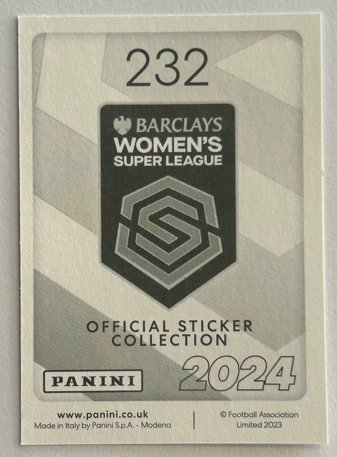 Tottenham Stickers Panini Barclays Women's Super League 2024 - Single TOTTENHAM HOTSPUR S ...