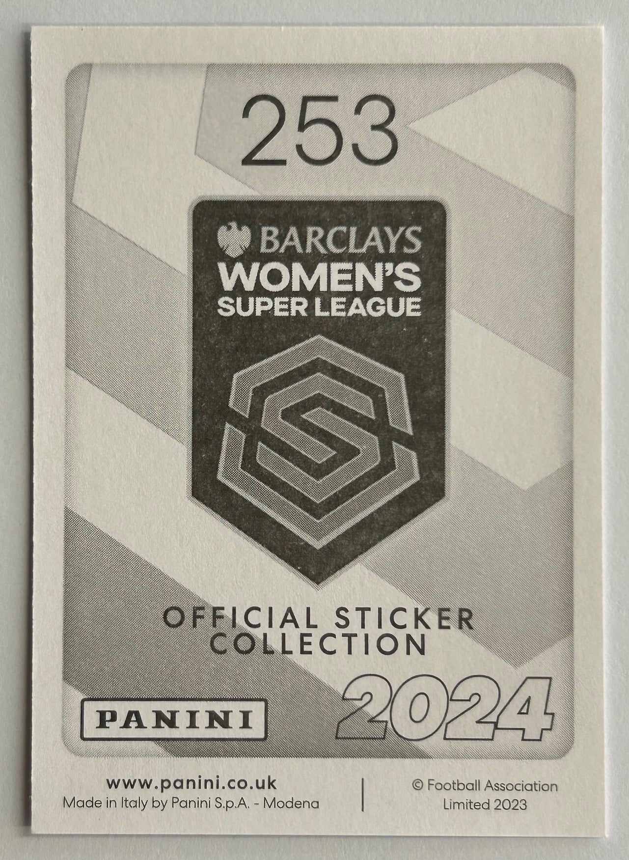 Panini Barclays Women's Super League 2024 - Single WEST HAM UNITED Stickers (#249 - #265)