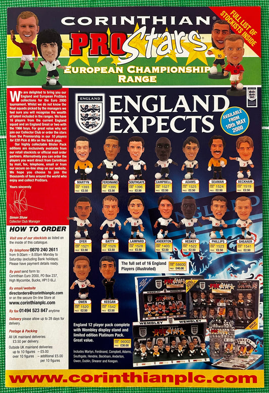 Corinthian ProStars Mail Order Catalogue - EURO 2000 European Championship Range