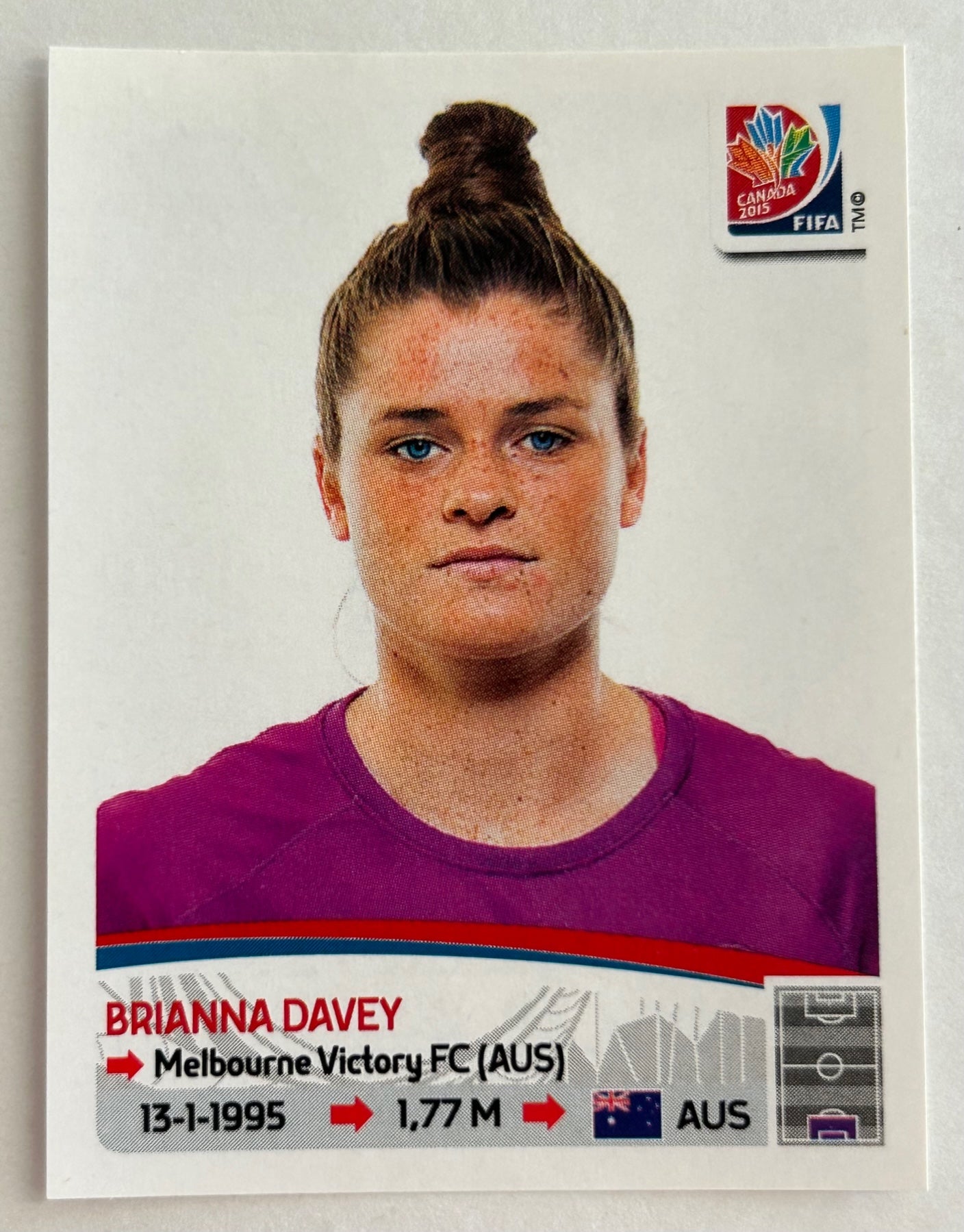 Panini FIFA Women's World Cup Canada 2015 - BRIANNA DAVEY (AUSTRALIA) Sticker #272