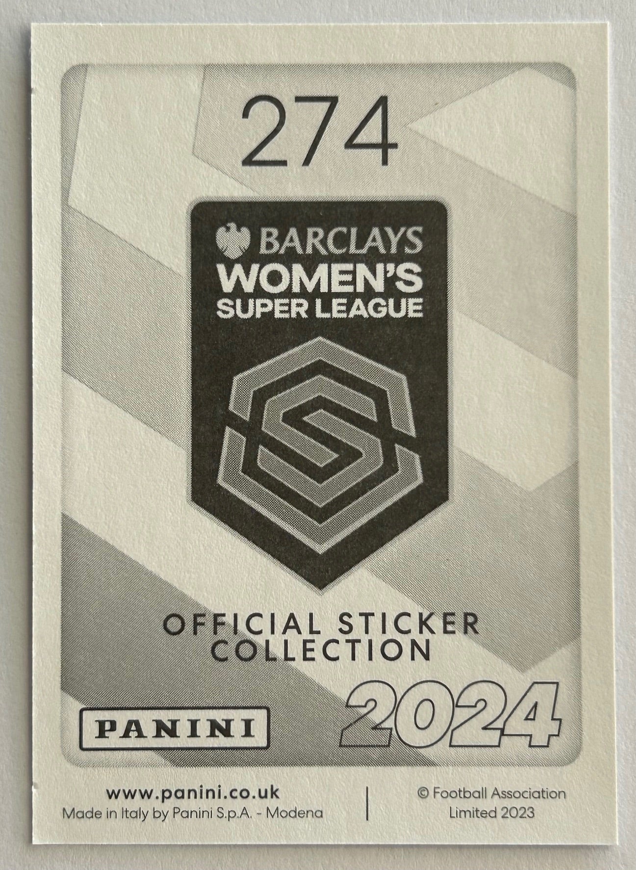 Panini Barclays Women's Super League 2024 - Single ONES TO WATCH Stickers (#266 - #277)