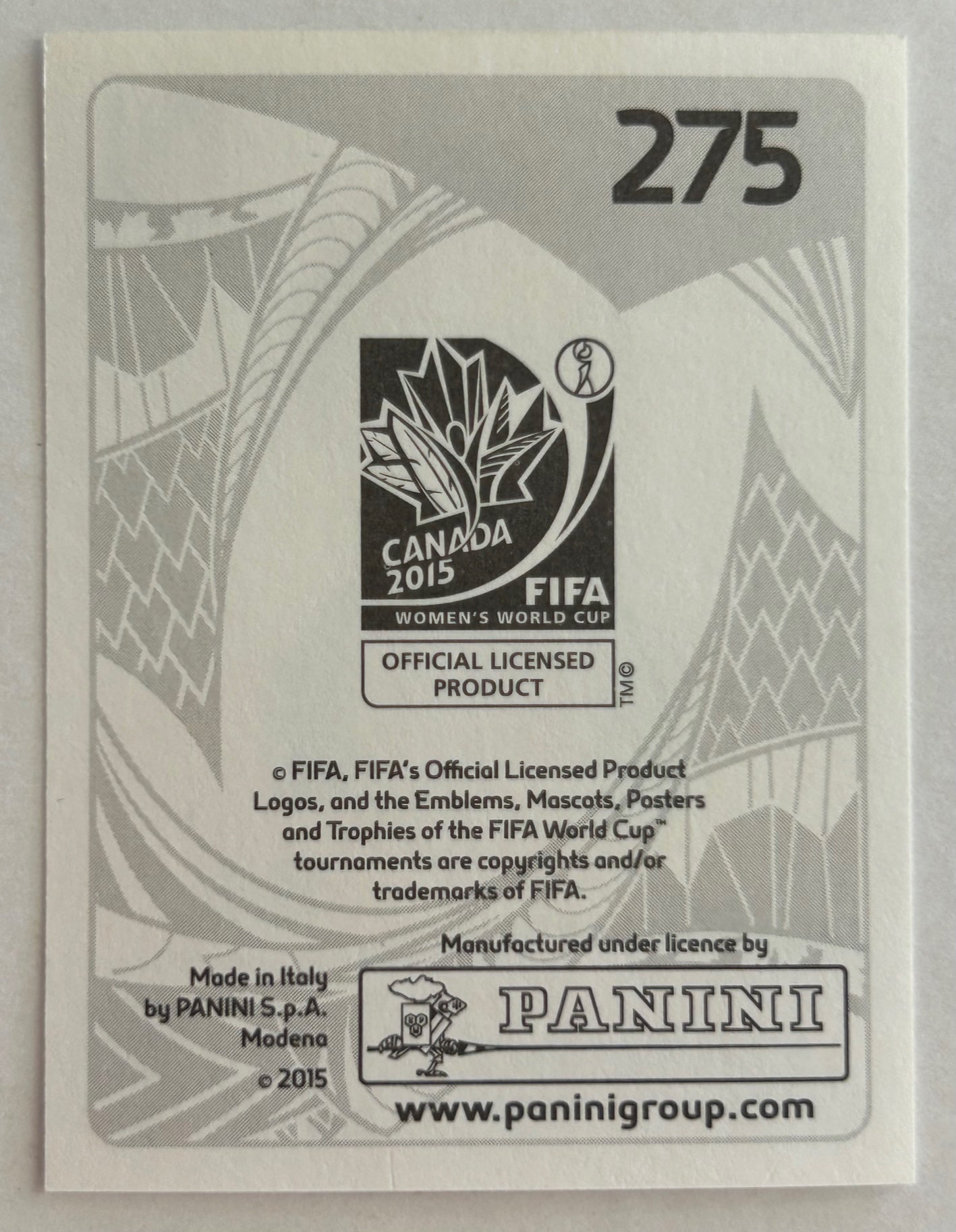 Panini FIFA Women's World Cup Canada 2015 - CLARE POLKINGHORNE (AUSTRALIA) Sticker #275