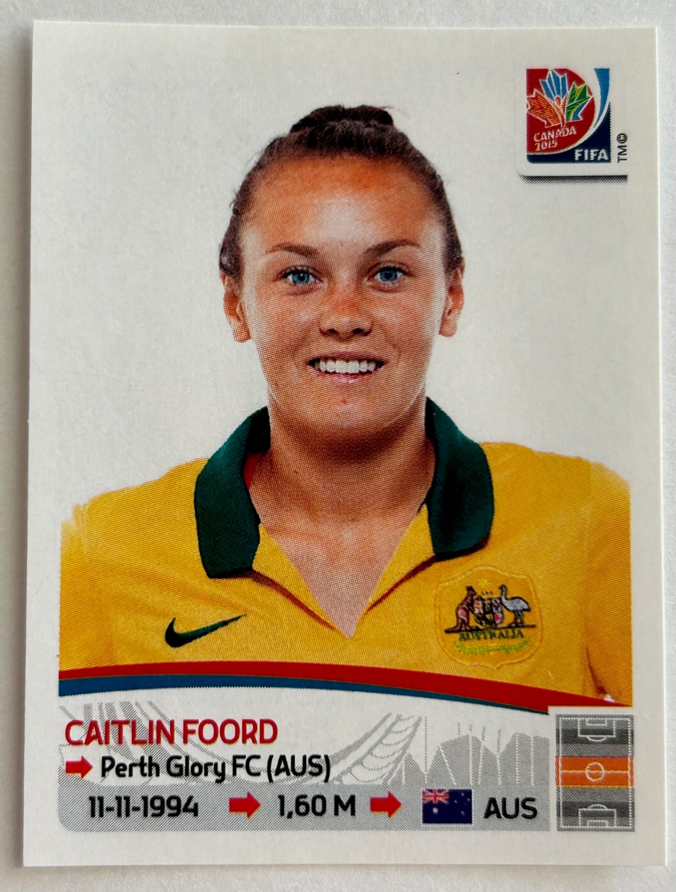 Panini FIFA Women's World Cup Canada 2015 - CAITLIN FOORD (AUSTRALIA) Sticker #277