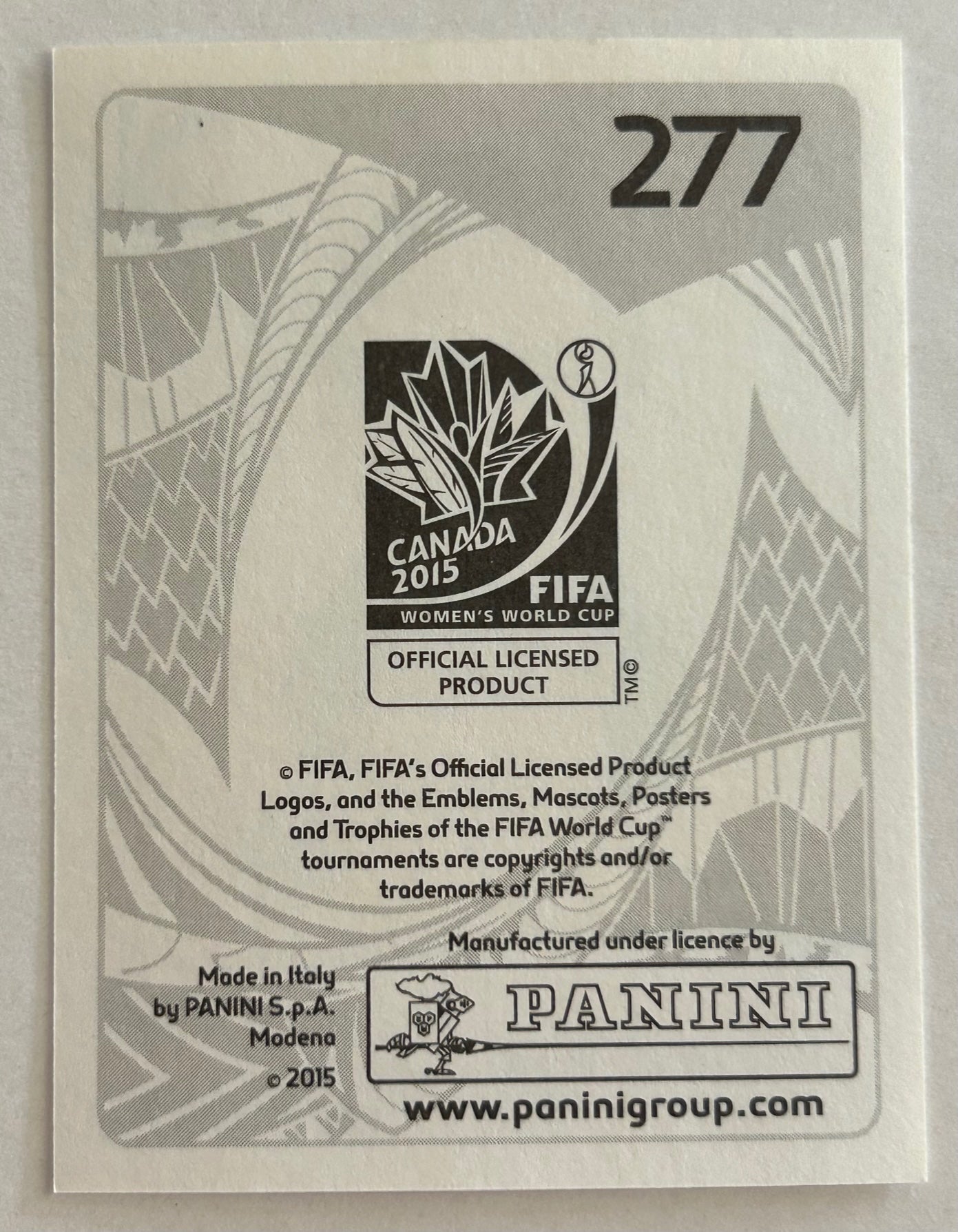 Panini FIFA Women's World Cup Canada 2015 - CAITLIN FOORD (AUSTRALIA) Sticker #277