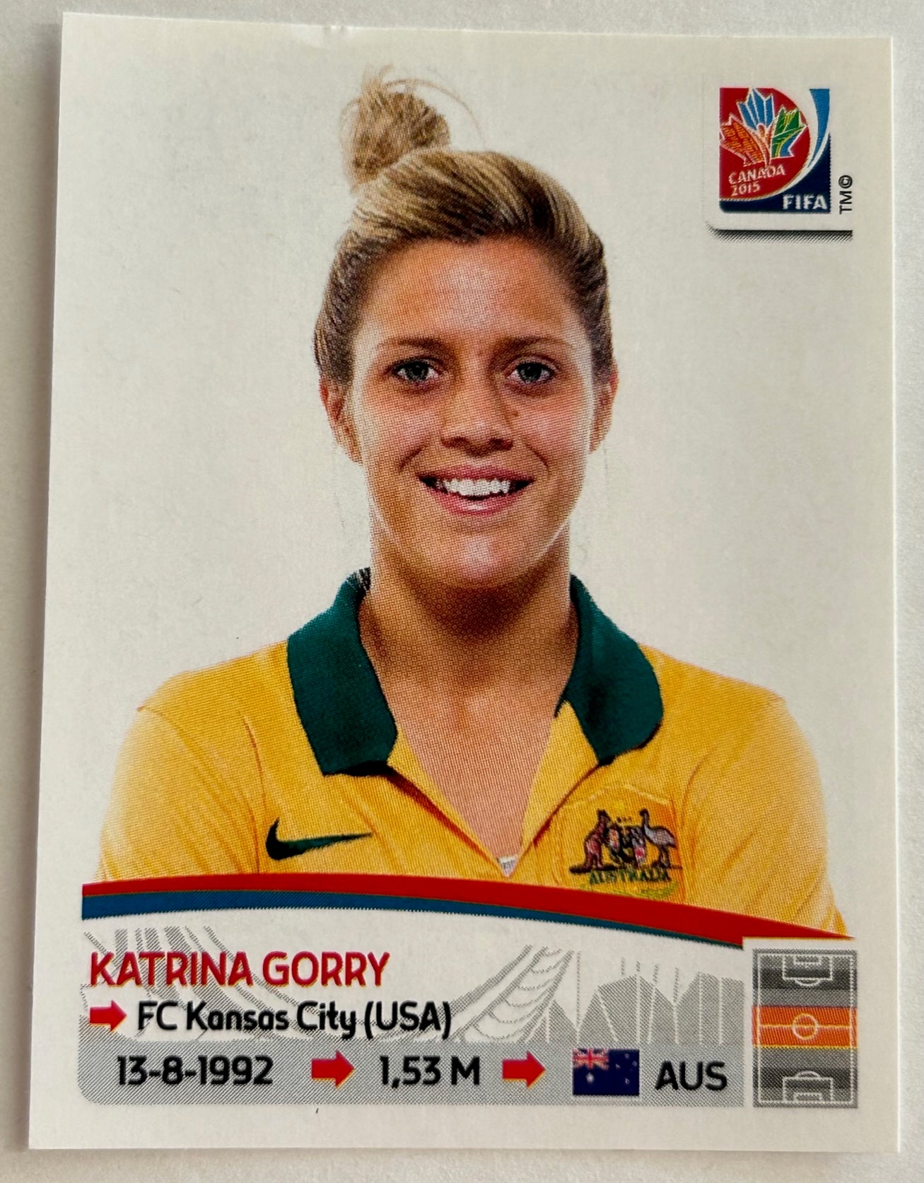 Panini FIFA Women's World Cup Canada 2015 - KATRINA GORRY (AUSTRALIA) Sticker #278