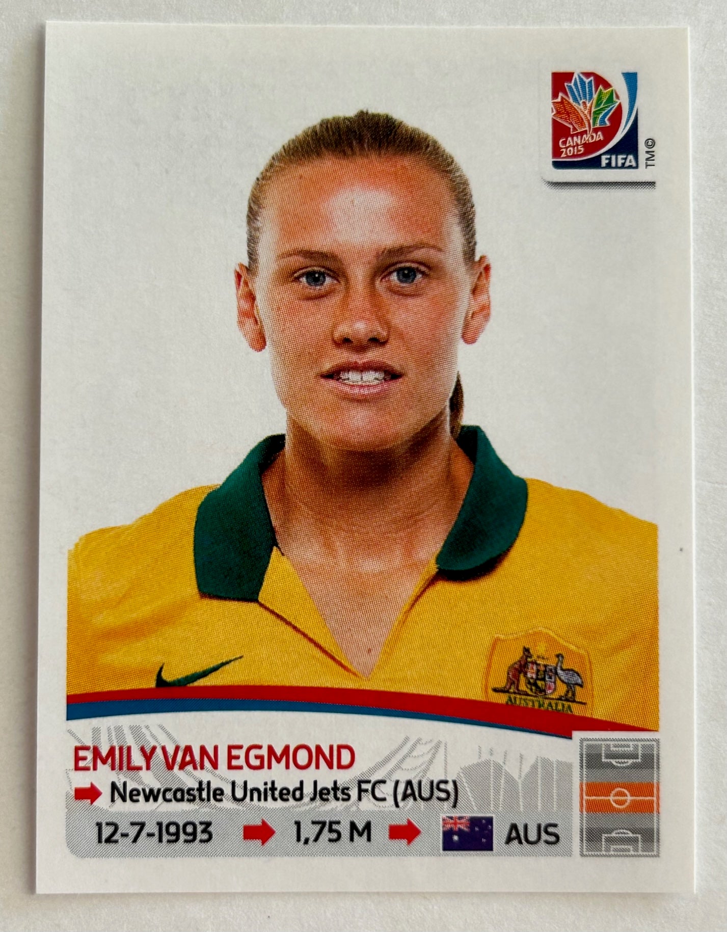 Panini FIFA Women's World Cup Canada 2015 - EMILY VAN EGMOND (AUSTRALIA) Sticker #282