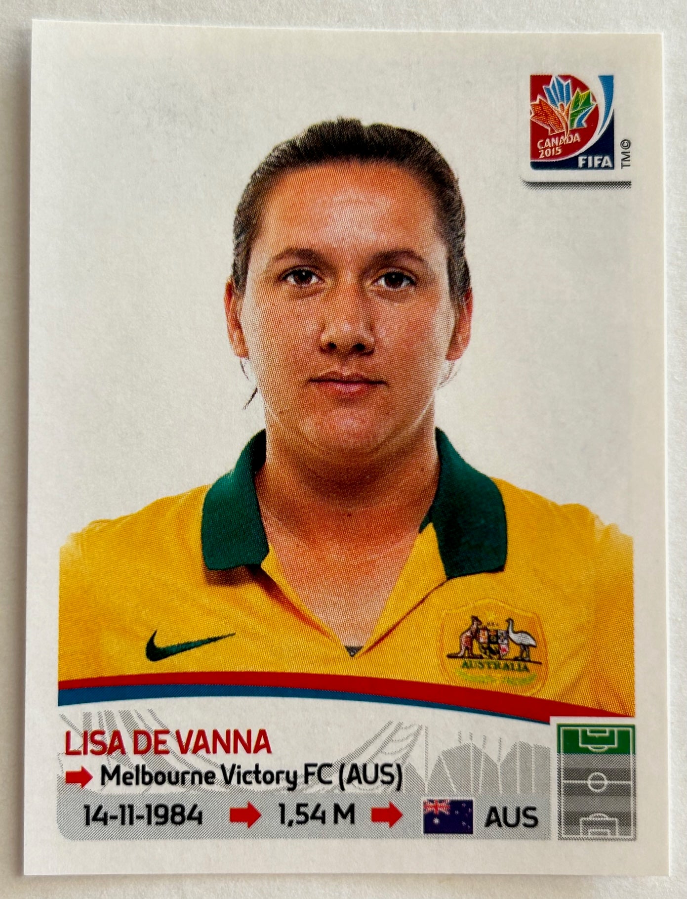 Panini FIFA Women's World Cup Canada 2015 - LISA DE VANNA (AUSTRALIA) Sticker #284