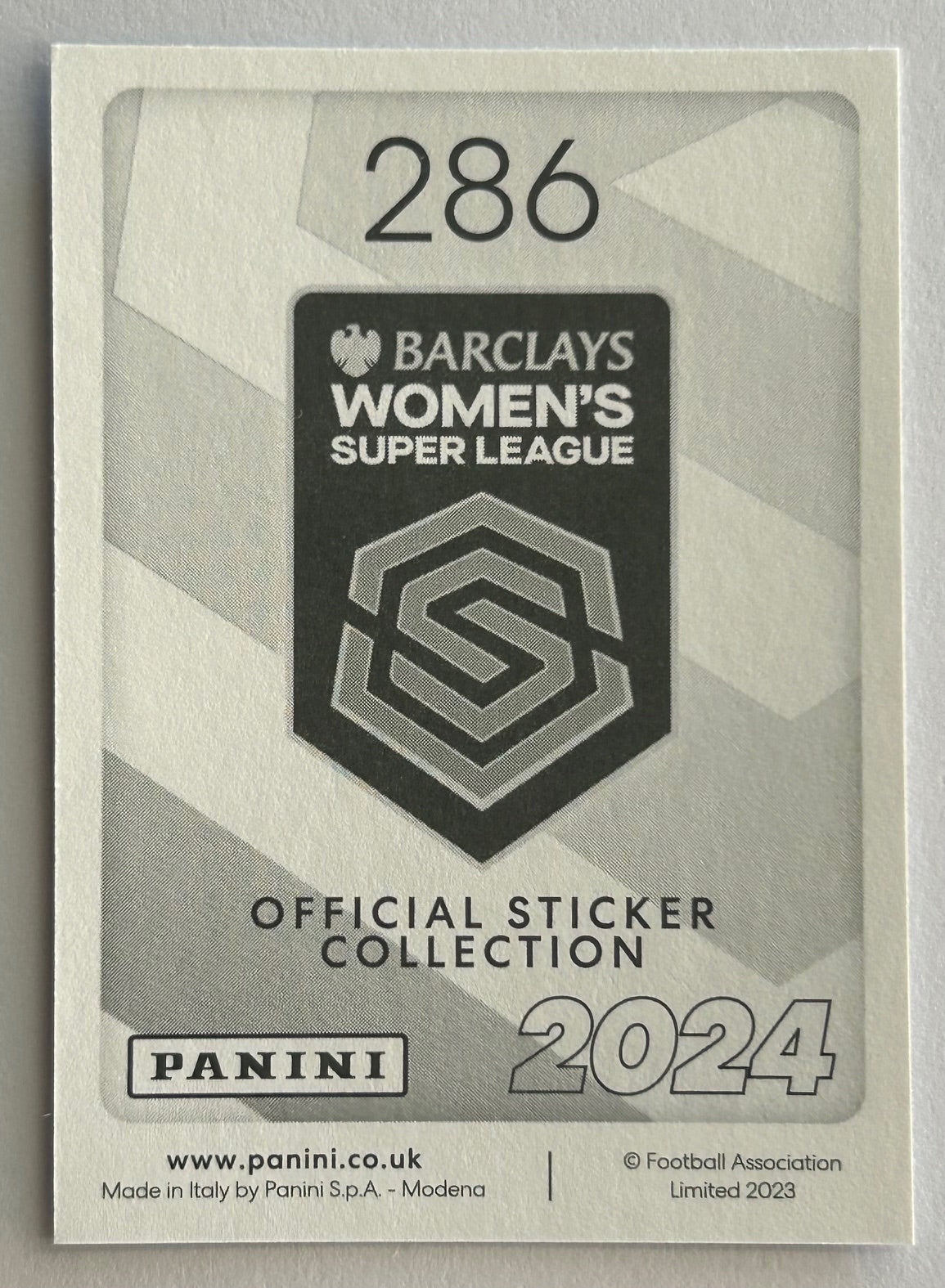 Panini Barclays Women's Super League 2024 - Single KEY PLAYERS (ARSENAL & ASTON VILLA) Stickers (#278 - #289)