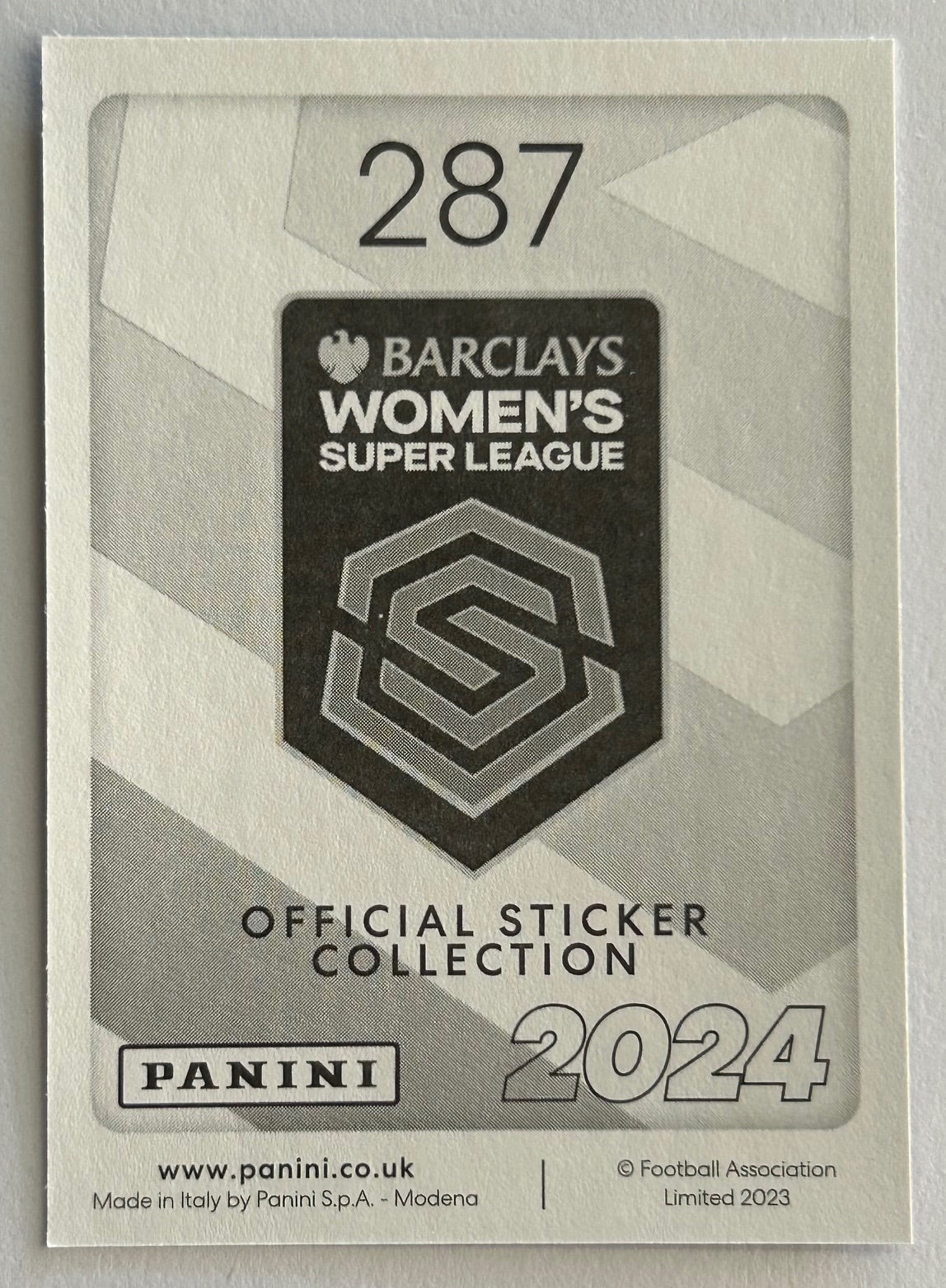 Panini Barclays Women's Super League 2024 - Single KEY PLAYERS (ARSENAL & ASTON VILLA) Stickers (#278 - #289)