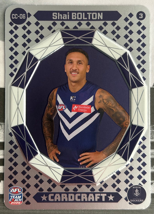 AFL Teamcoach 2026 - SHAI BOLTON (FREMANTLE DOCKERS) Silver Card Craft CC-06 #3